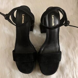 Laroudde dolly suede platform heels